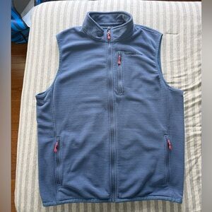 Vineyard Vines Textured Blue Vest with Red Accents